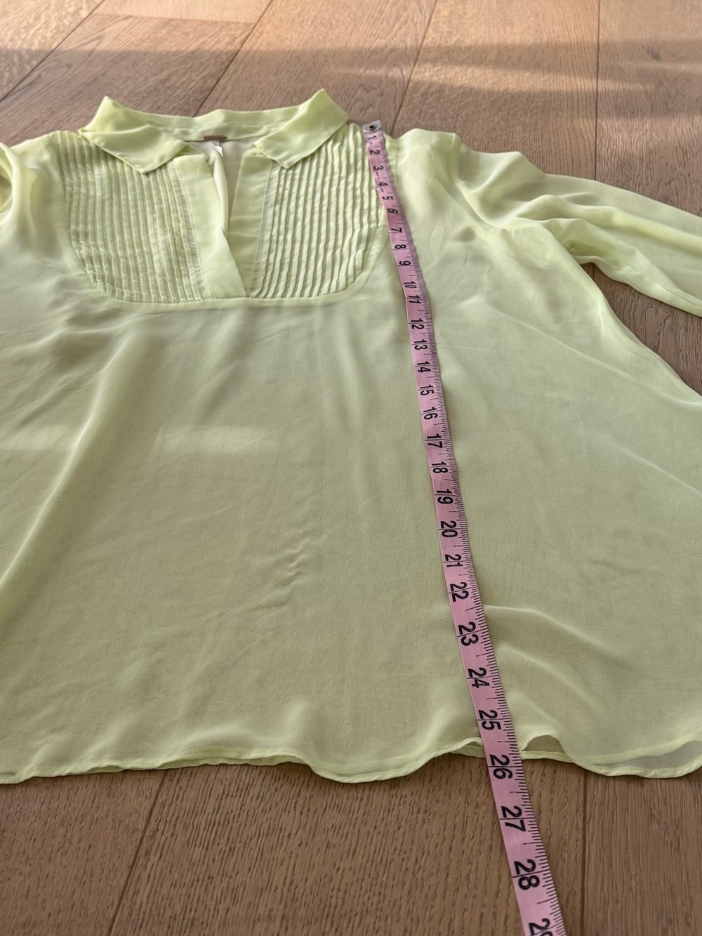 Free People Sheer Long Sleeve Shirt Lime Green Size Small - Picture 7 of 7